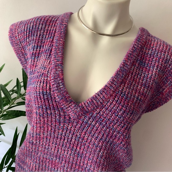 v i n t a g e :: Rave Oversized Slouchy Knit Sweater Vest - Picture 3 of 12